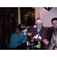 Nick and Estelle in the pub.