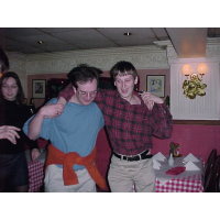 Adam and Richard dancing.