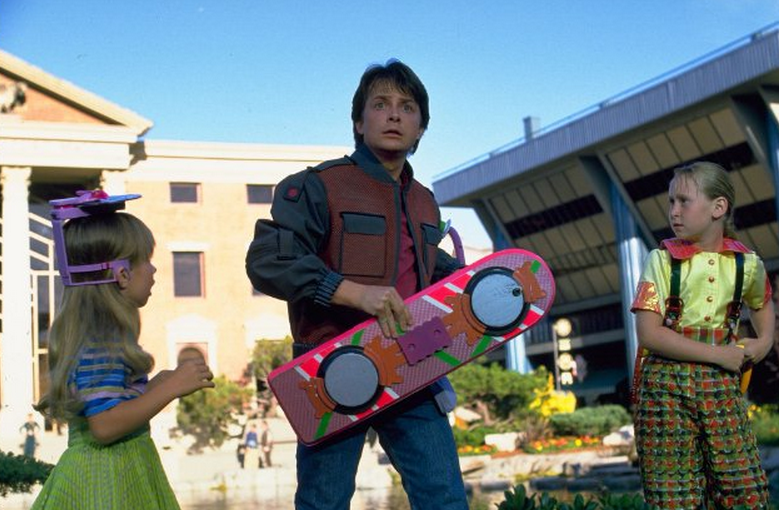 Marty McFly arrives in the Future