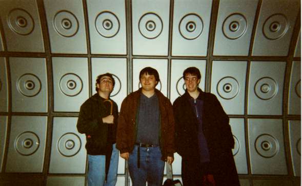 Adam, Philip and Andy play at being the 3 Doctors in the Jubilee Line Tunnels