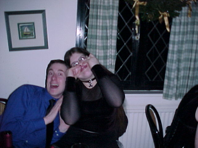 Lizz showing Tom how to pull faces