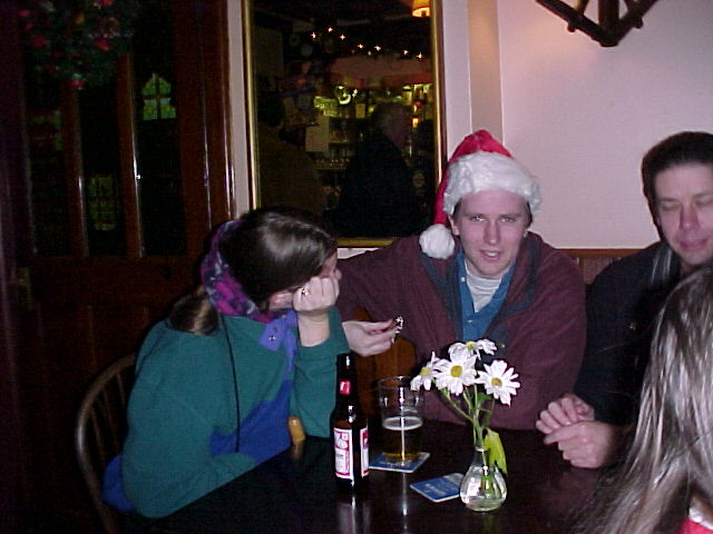 Nick and Estelle in the pub.