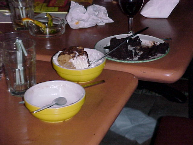 The remains of Steve's epic dessert eating